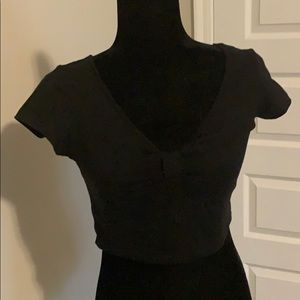 Charlotte Russe Black Bow Crop Top